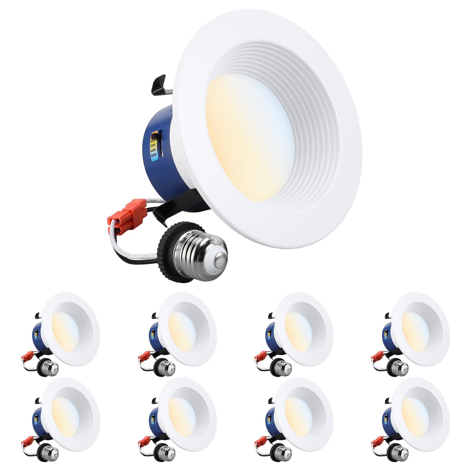 TORCHSTAR 8-Pack 5CCT 4 Inch LED Recessed Lighting Retrofit